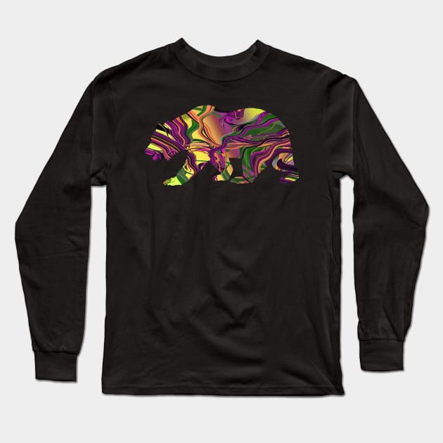 Free Flowing Bear Long Sleeve T-Shirt by Whisperingpeaks